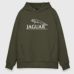 Толстовка оверсайз мужская Jaguar, Ягуар Логотип, цвет: хаки