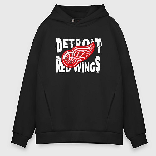 Мужское худи оверсайз Детройт Ред Уингз Detroit Red Wings / Черный – фото 1