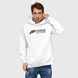 Толстовка оверсайз мужская Forza Horizon Форза Гонки Лого, цвет: белый — фото 2