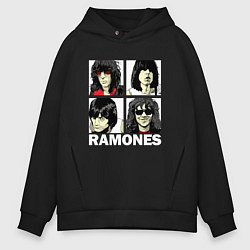 Мужское худи оверсайз Ramones, Рамонес Портреты