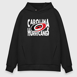 Толстовка оверсайз мужская Каролина Харрикейнз, Carolina Hurricanes, цвет: черный