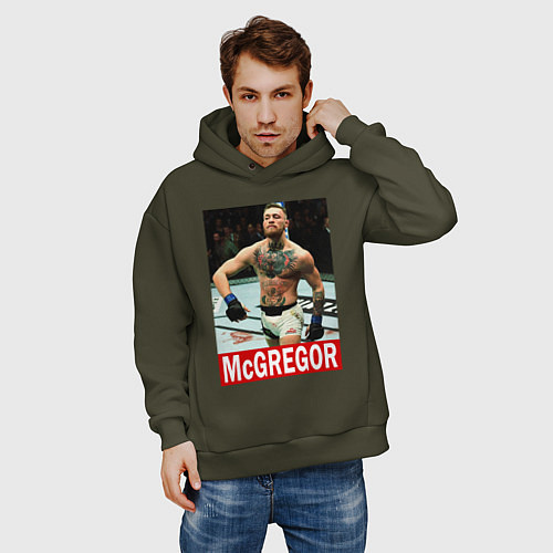 Мужское худи оверсайз Конор МакГрегор McGregor / Хаки – фото 3