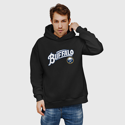 Мужское худи оверсайз Баффало Сейберз , Buffalo Sabres / Черный – фото 3