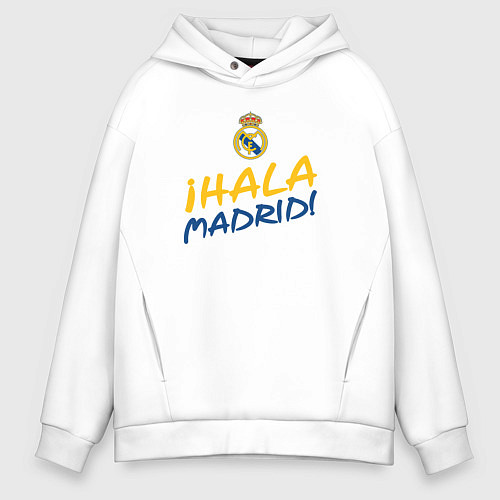 Мужское худи оверсайз HALA MADRID, Real Madrid, Реал Мадрид / Белый – фото 1