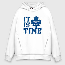 Толстовка оверсайз мужская It is Toronto Maple Leafs Time, Торонто Мейпл Лифс, цвет: белый