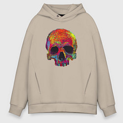 Мужское худи оверсайз Cool color skull