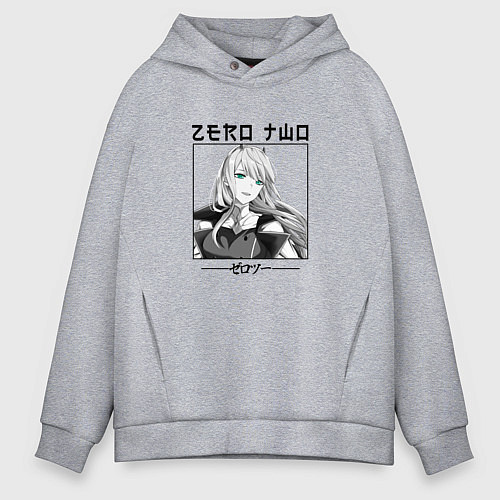Мужское худи оверсайз Милый во Франксе Darling in the Franxx, Zero Two / Меланж – фото 1