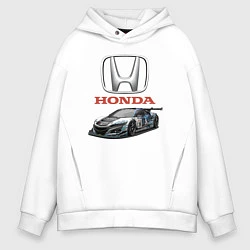 Толстовка оверсайз мужская Honda Racing team, цвет: белый