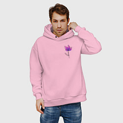 Толстовка оверсайз мужская Любовь в цветке, цвет: светло-розовый — фото 2