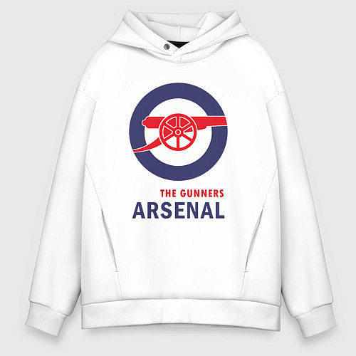 Мужское худи оверсайз Arsenal The Gunners / Белый – фото 1