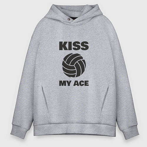 Мужское худи оверсайз Volleyball - Kiss My Ace / Меланж – фото 1