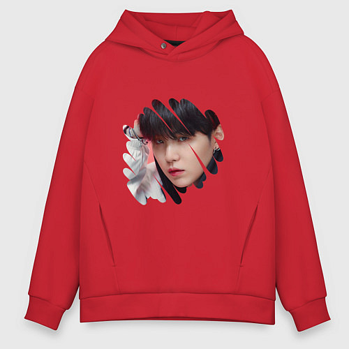 Мужское худи оверсайз Agust D SUGA BTS / Красный – фото 1