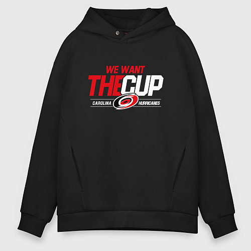 Мужское худи оверсайз Carolina Hurricanes we want the cup Каролина Харри / Черный – фото 1