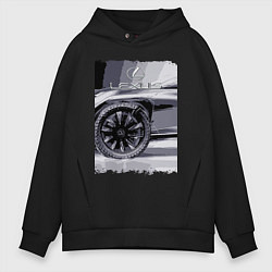 Толстовка оверсайз мужская Lexus Wheel, цвет: черный