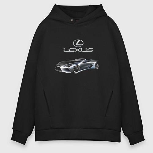 Мужское худи оверсайз Lexus Motorsport / Черный – фото 1