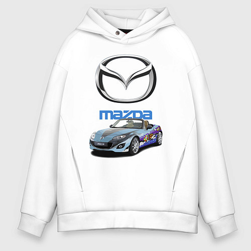 Мужское худи оверсайз Mazda Japan / Белый – фото 1