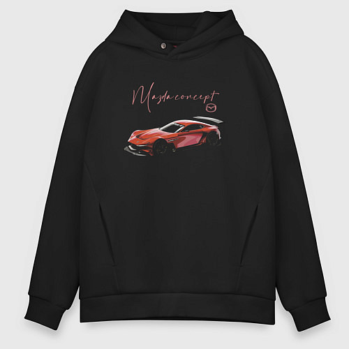 Мужское худи оверсайз Mazda Concept / Черный – фото 1