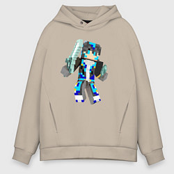 Толстовка оверсайз мужская Minecraft Warrior!, цвет: миндальный