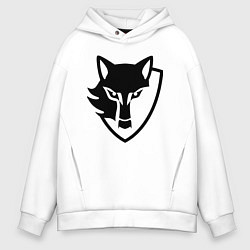 Толстовка оверсайз мужская Wolf Emblem, цвет: белый