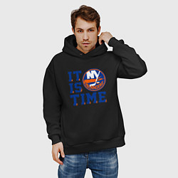Толстовка оверсайз мужская It Is New York Islanders Time Нью Йорк Айлендерс, цвет: черный — фото 2