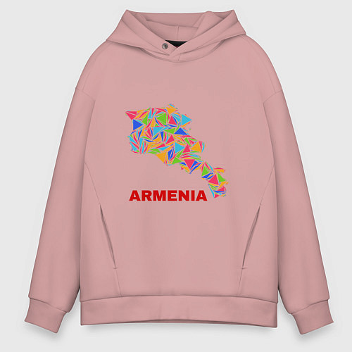 Мужское худи оверсайз Armenian Color / Пыльно-розовый – фото 1