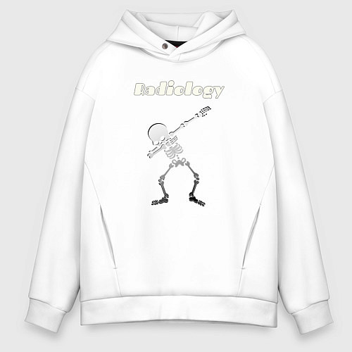 Мужское худи оверсайз Скелет Radiology / Белый – фото 1