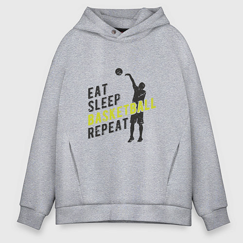 Мужское худи оверсайз Basketball Day / Меланж – фото 1