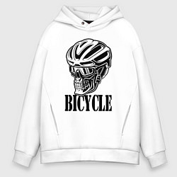 Толстовка оверсайз мужская Bicycle Skull, цвет: белый