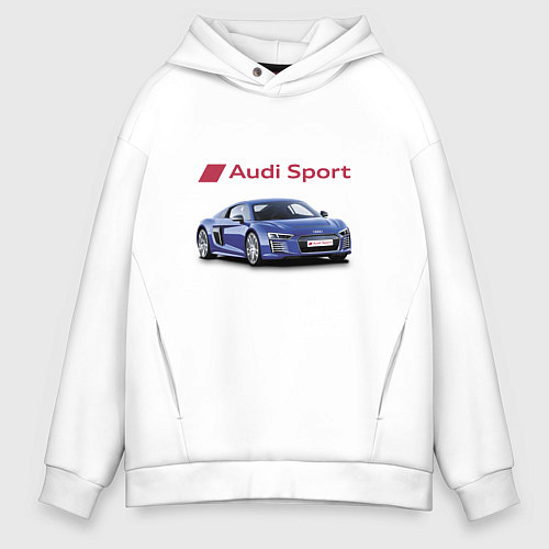 Мужское худи оверсайз Audi sport Racing / Белый – фото 1