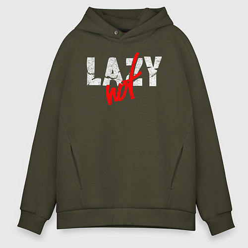 Мужское худи оверсайз Not Lazy / Хаки – фото 1