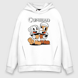 Мужское худи оверсайз Cuphead 2 чашечки