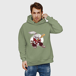 Толстовка оверсайз мужская Rabbit Rocker, цвет: авокадо — фото 2