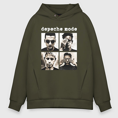 Мужское худи оверсайз DEPECHE MODE ДЕПЕШ МОД / Хаки – фото 1