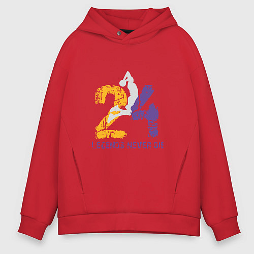 Мужское худи оверсайз Kobe Never Die - 24 / Красный – фото 1