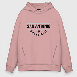 Толстовка оверсайз мужская San Antonio Basketball, цвет: пыльно-розовый