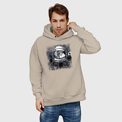 Толстовка оверсайз мужская Инопланетный Патруль, цвет: миндальный — фото 2