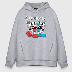 Мужское худи оверсайз Cuphead Чашечки