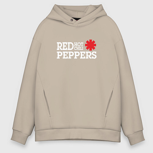 Мужское худи оверсайз RHCP Logo Red Hot Chili Peppers / Миндальный – фото 1