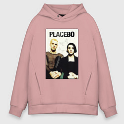 Толстовка оверсайз мужская Placebo рок-группа, цвет: пыльно-розовый