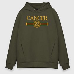 Толстовка оверсайз мужская CANCER брэнд, цвет: хаки