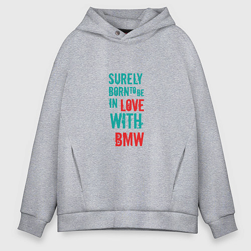 Мужское худи оверсайз In Love With BMW / Меланж – фото 1