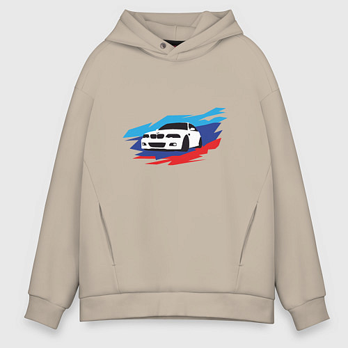 Мужское худи оверсайз BMW True / Миндальный – фото 1