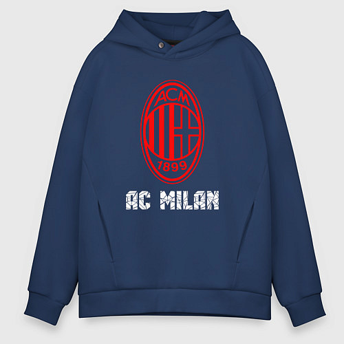 Мужское худи оверсайз МИЛАН AC Milan / Тёмно-синий – фото 1