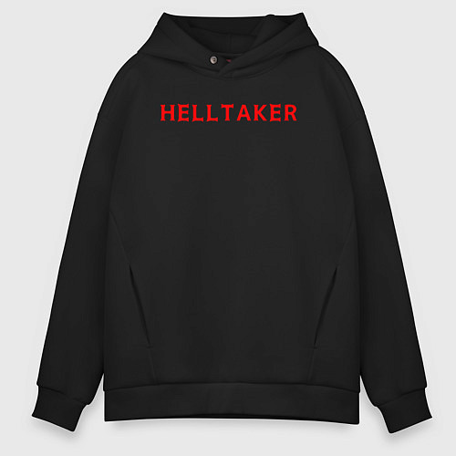 Мужское худи оверсайз Helltaker logo / Черный – фото 1