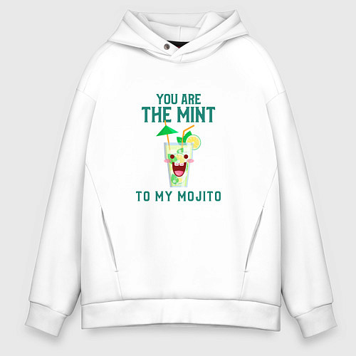 Мужское худи оверсайз You are mint ot my mojito / Белый – фото 1