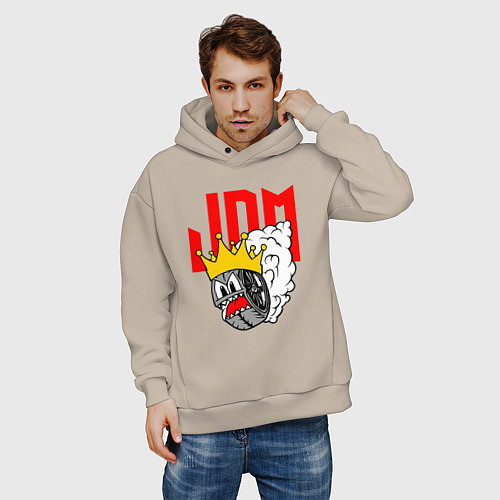 Мужское худи оверсайз JDM Wheel King / Миндальный – фото 3
