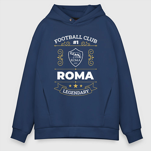 Мужское худи оверсайз Roma FC 1 / Тёмно-синий – фото 1