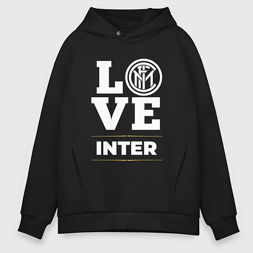 Мужское худи оверсайз Inter Love Classic / Черный – фото 1