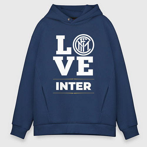 Мужское худи оверсайз Inter Love Classic / Тёмно-синий – фото 1