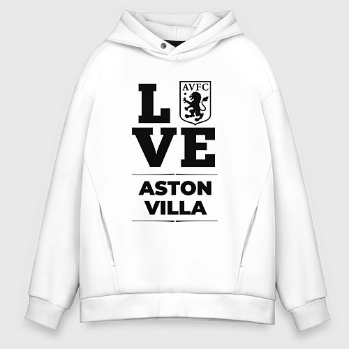 Мужское худи оверсайз Aston Villa Love Классика / Белый – фото 1